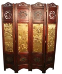 Decorative Vintage 4 Panel Folding Screen