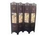 6Ft Vintage Wooden Asian Three Panel Room Divider Screen