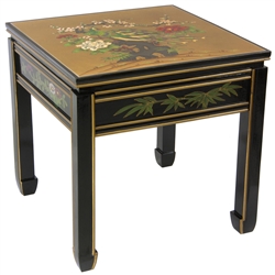 Asian/Oriental Gold Leaf Square Ming Side Table
