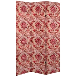 6 ft. Tall Aged Damask Canvas Room Divider