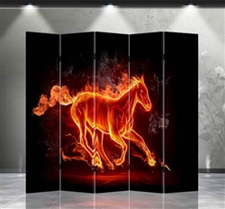 6ft Tall Double Sided Flaming Stallion (5 Panels)