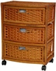 Natural Fiber Chest of Drawers - Three Drawer with Wheels