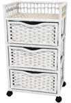 Natural Fiber Chest of Drawers on Wheels - Three Drawer with Display Top