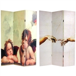 6 ft. Tall Double Sided Cherubs Canvas Room Divider
