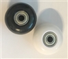 47mm x 90a Black or White w/ABEC7 bearings. Very hard, durable Polyurethane, multiple uses.