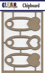 Baby Pins Chipboard Embellishments