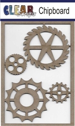 Wheel Gears Chipboard Embellishments