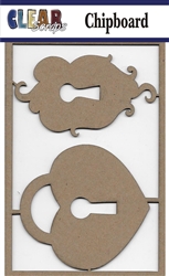 Heart Locks Chipboard Embellishments