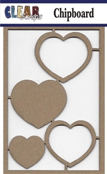 Hearts Chipboard Embellishments