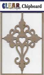 Heart Cross Chipboard Embellishments