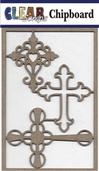 Mixed Crosses Chipboard Embellishments