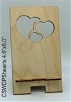 Hearts Wood Phone Stand