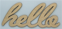 Hello XL Script Wood Word