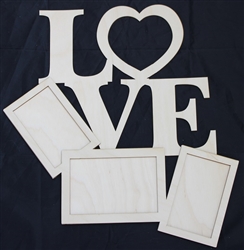 Love 1/8" Birch Wood Frame