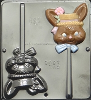 1804 Girl Bunny Lollipop Chocolate Candy Mold