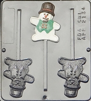 2134 Snowman Lollipop Chocolate Candy Mold