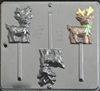 2167 Christmas Reindeer Moose Lollipop Chocolate Candy Mold