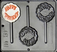 263 Happy Birthday Lollipop Chocolate Candy Mold