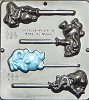 277 Comic Elephants Lollipop Chocolate Candy Mold