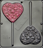 3057 Large Heart Pop Lollipop Chocolate Candy Mold