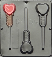 3062 Heart Key Lollipop Chocolate Candy Mold