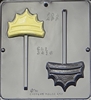 3416 Crown Plain Lollipop Chocolate Candy Mold