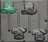 4010 Hat with Shamrock Lollipop Chocolate Candy Mold