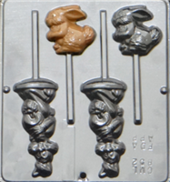 852 Bunnies on Pop Lollipop Chocolate Candy Mold