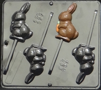 856 Bunny with Carrot Lollipop Chocolate Candy Mold