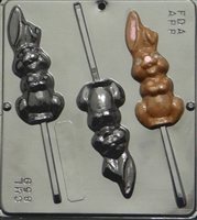 859 Funny Bunny Lollipop Chocolate Candy Mold