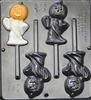 939 Pumpkin Ghost Lollipop Chocolate Candy Mold