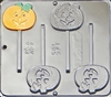 941 Pumpkin Jack O' Lantern Lollipop Chocolate Candy Mold