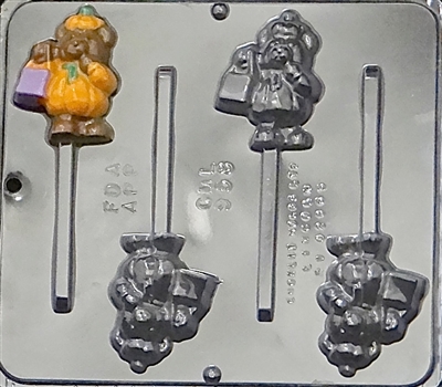 958 Bear Pumpkin Pop Lollipop Chocolate Candy Mold