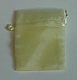 BA-50-11 Yellow Organza Sheer Pouch. Drawstring close 3" x 4"  Quantity 12