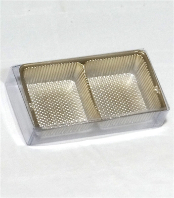 OB-GT10 OREO Cookie 2 Piece Clear Favor Boxes w/ Gold Tray Insert Qty 10