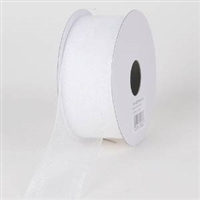 R-01 White sheer organza ribbon. 5/8" x 25yds.