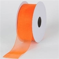 R-95 Orange sheer organza ribbon. 5/8" x 25yds.