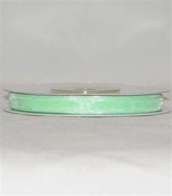 RN-06 Mint Green sheer organza ribbon 1/4" x 25yds. 