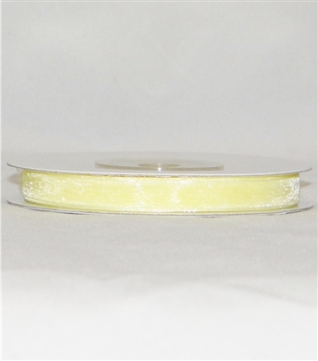 RN-11 Yellow sheer organza ribbon 1/4" x 25yds. 