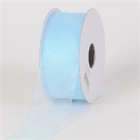 RO-03 Light Blue sheer organza ribbon 1 1/2" x 100yds