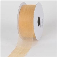 RO-14-25 Light Gold sheer organza ribbon. 1 1/2" x 25yds