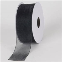 RO-90-25 Black sheer organza ribbon. 1 1/2" x 25yds