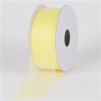 RO-96-25 Lt. Yellow sheer organza ribbon. 1 1/2" x 25yds