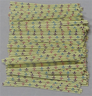 TTP-07-100 Printed Paper Spring Flowers twist tie. 3 1/2" Length Quantity 100