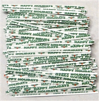 TTP-14-100 Printed Paper "Happy Holidays" twist tie. 3 1/2" Length Quantity 100
