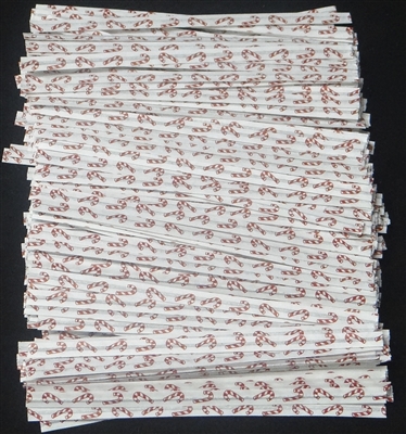 TTP-17-100 Printed Paper Candy Canes twist tie. 3 1/2" Length Quantity 100