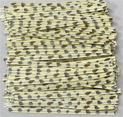 TTP-19-100 Printed Paper Seashell twist tie. 3 1/2" Length Quantity 100