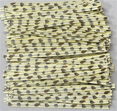 TTP-19 Printed Paper Seashell twist tie. 3 1/2" Length Quantity 2,000