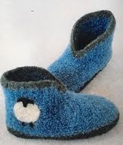 Crocheted Felt Boot Slippers