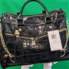 Steve Madden NEW Black Fallon Croc Satchel